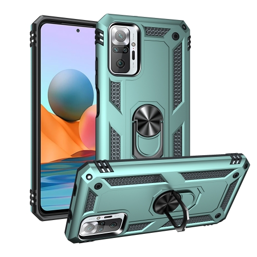 

For Xiaomi Redmi Note 10 Pro Shockproof TPU + PC Protective Case with 360 Degree Rotating Holder(Green)