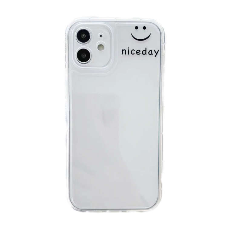 

Straight Edge Colored Drawing Smiley Face Pattern TPU Protective Case For iPhone 12(Black)