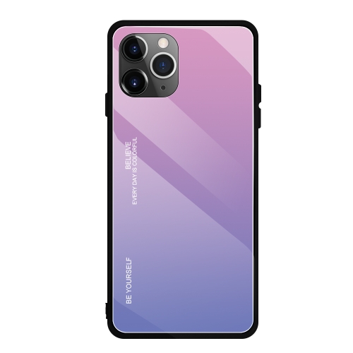 For Iphone 11 Gradient Color Glass Case Light Purple