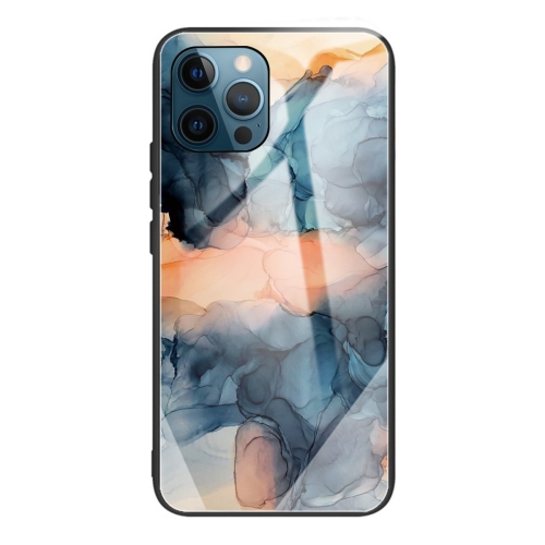 

Abstract Marble Pattern Glass Protective Case For iPhone 12 / 12 Pro(Abstract Blue)