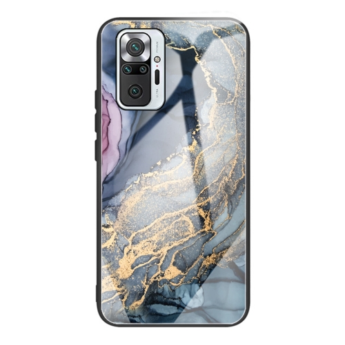 

For Xiaomi Redmi Note 10 Pro / Note 10 Pro Max Abstract Marble Pattern Glass Protective Case(Abstract Gold)