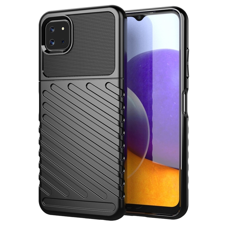 

For Samsung Galaxy A22 5G Thunderbolt Shockproof TPU Protective Soft Case(Black)