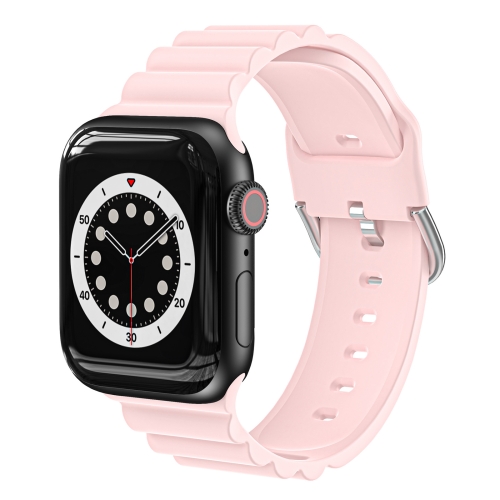 

Business B Style Silicone Watch Band For Apple Watch Series 7 45mm / 6 & SE & 5 & 4 44mm / 3 & 2 & 1 42mm(Pink)