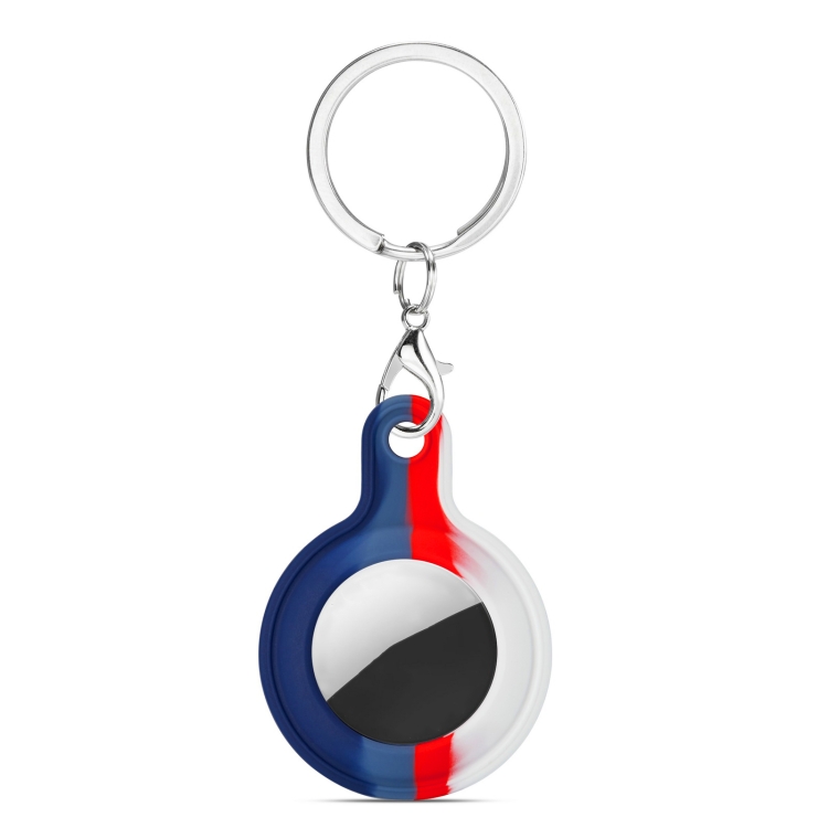 

Shockproof Anti-scratch Rainbow Silicone Protective Case Cover with Hang Loop for AirTag(Four-color Rainbow 9)