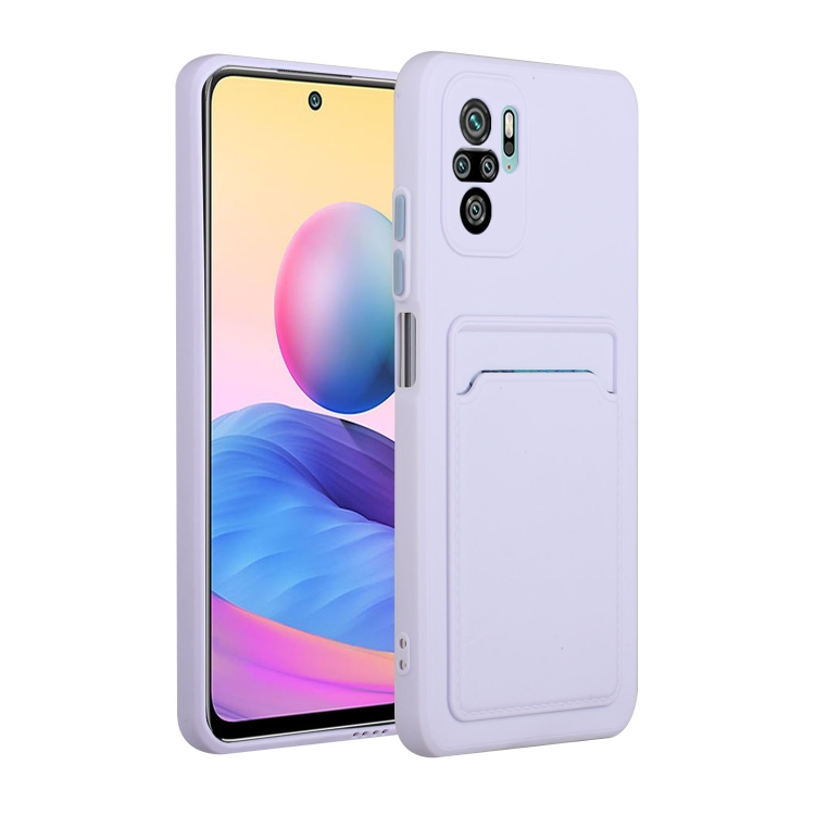 

For Xiaomi Redmi Note 10 5G Card Slot Design Shockproof TPU Protective Case(Purple)
