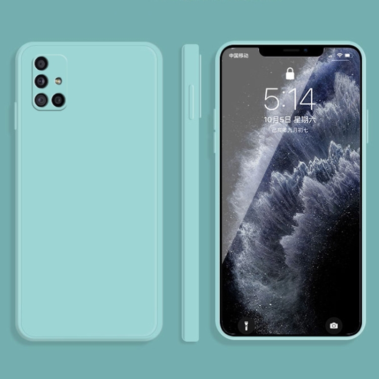 

For Samsung Galaxy A71 Solid Color Imitation Liquid Silicone Straight Edge Dropproof Full Coverage Protective Case(Sky Blue)