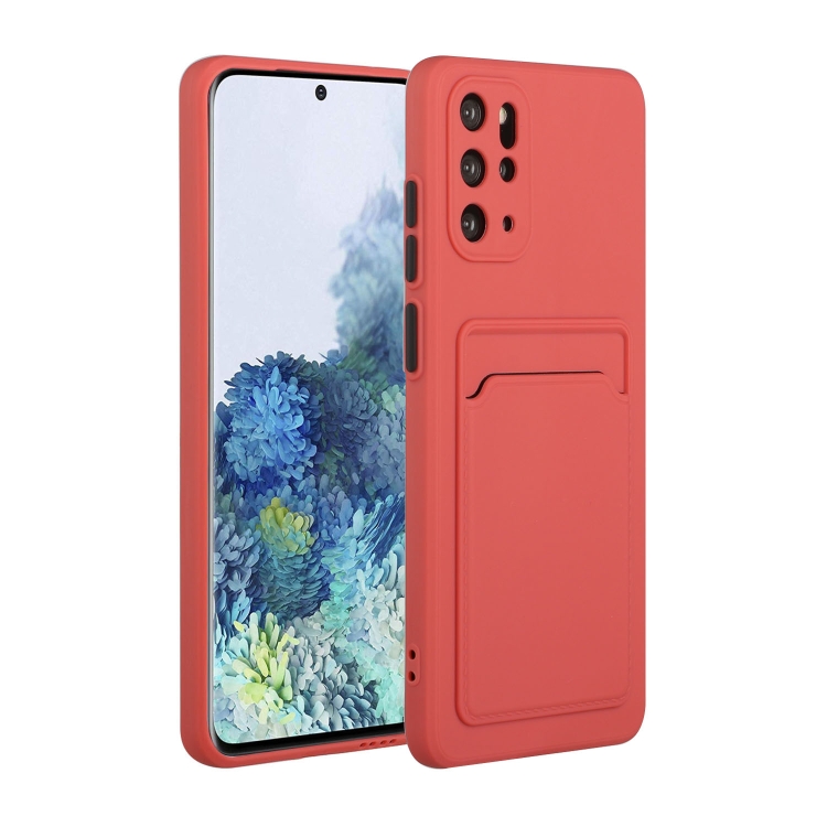 

For Samsung Galaxy S20+ Card Slot Design Shockproof TPU Protective Case(Plum Red)