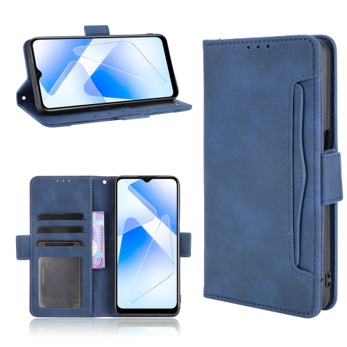 

For OPPO A55 5G / A53s 5G Skin Feel Calf Pattern Horizontal Flip Leather Case with Holder & Card Slots & Photo Frame(Blue)