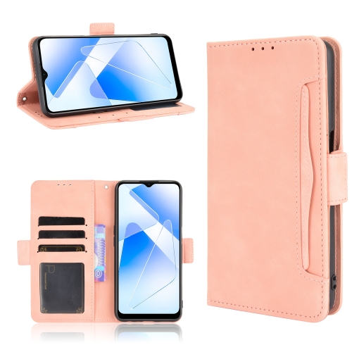 

For OPPO A55 5G / A53s 5G Skin Feel Calf Pattern Horizontal Flip Leather Case with Holder & Card Slots & Photo Frame(Pink)