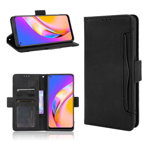 

For OPPO A94 5G / Reno5Z 5G / F19 Pro+ 5G Skin Feel Calf Pattern Horizontal Flip Leather Case with Holder & Card Slots & Photo Frame(Black)