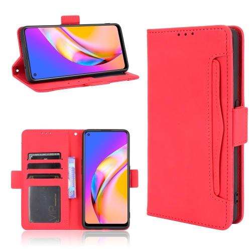 

For OPPO A94 5G / Reno5Z 5G / F19 Pro+ 5G Skin Feel Calf Pattern Horizontal Flip Leather Case with Holder & Card Slots & Photo Frame(Red)