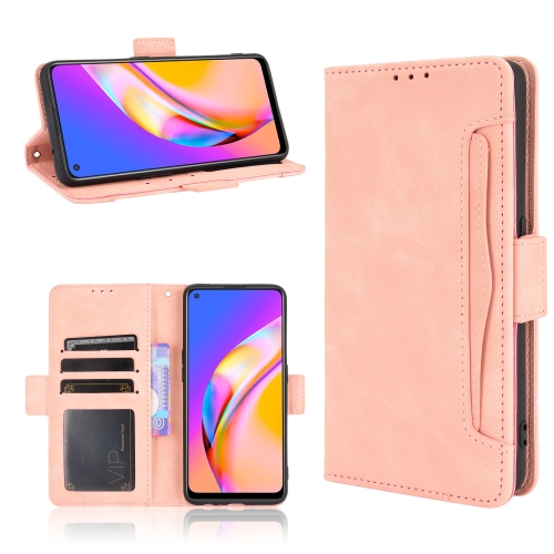 

For OPPO A94 5G / Reno5Z 5G / F19 Pro+ 5G Skin Feel Calf Pattern Horizontal Flip Leather Case with Holder & Card Slots & Photo Frame(Pink)