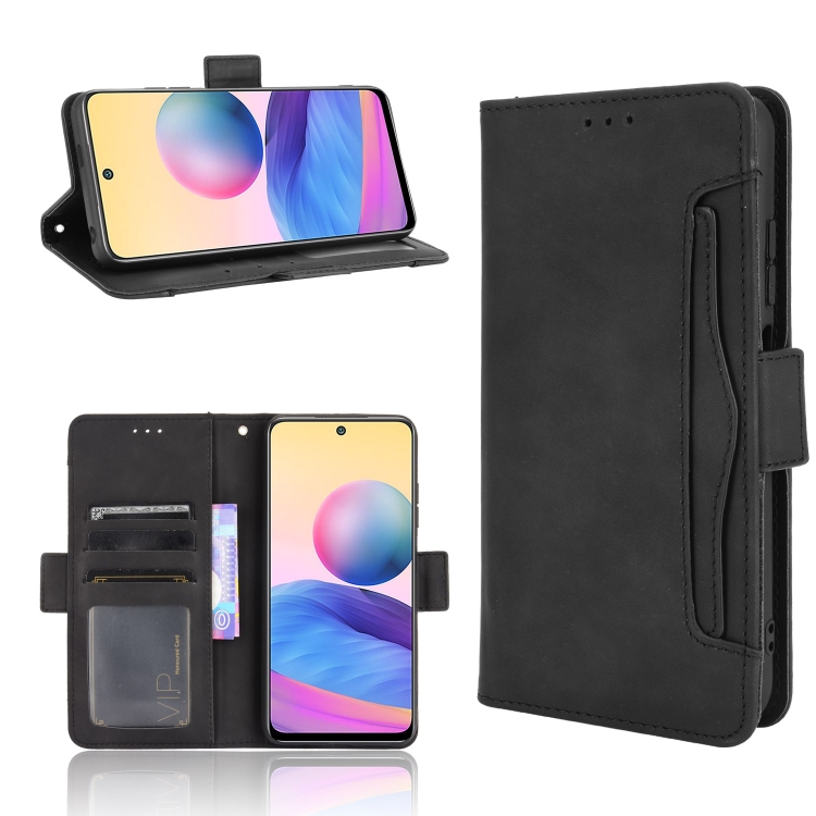 

For Xiaomi Redmi Note 10 5G Skin Feel Calf Pattern Horizontal Flip Leather Case with Holder & Card Slots & Photo Frame(Black)