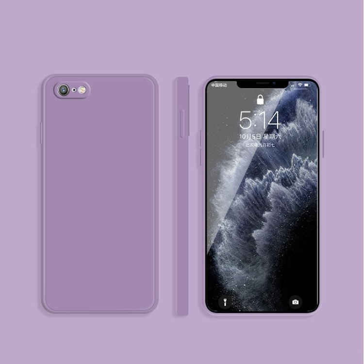 

Solid Color Imitation Liquid Silicone Straight Edge Dropproof Full Coverage Protective Case For iPhone 6s Plus / 6 Plus(Purple)