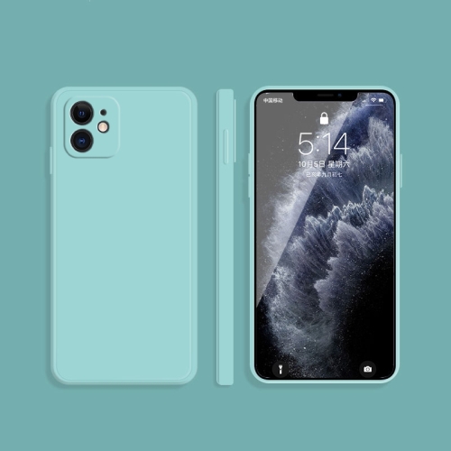 

For iPhone 11 Solid Color Imitation Liquid Silicone Straight Edge Dropproof Full Coverage Protective Case (Sky Blue)