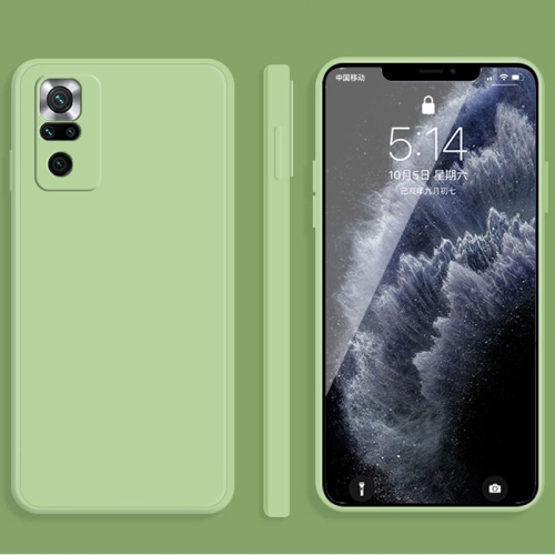 

For Xiaomi Redmi Note 10 Pro Solid Color Imitation Liquid Silicone Straight Edge Dropproof Full Coverage Protective Case(Matcha Green)