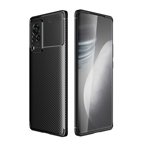 

For vivo X60 Pro (Global Official Version) Carbon Fiber Texture Shockproof TPU Case(Black)