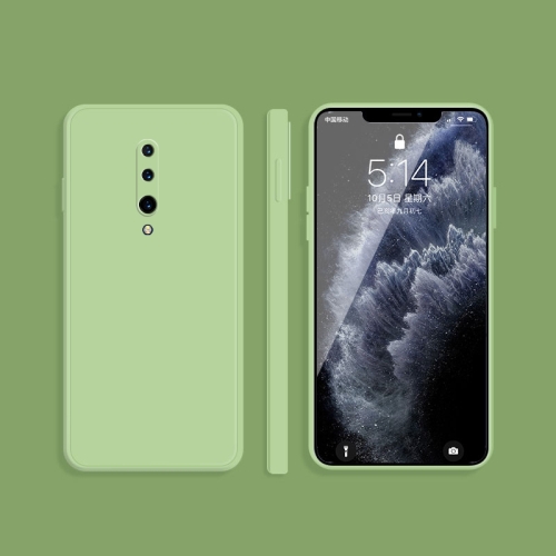 

For OnePlus 7 Pro Solid Color Imitation Liquid Silicone Straight Edge Dropproof Full Coverage Protective Case(Matcha Green)