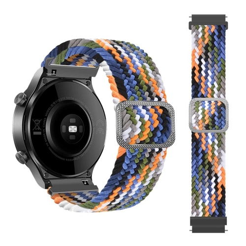 

For Huami Amazfit Bip U Pro Adjustable Nylon Braided Elasticity Watch Band(Colorful Denim)