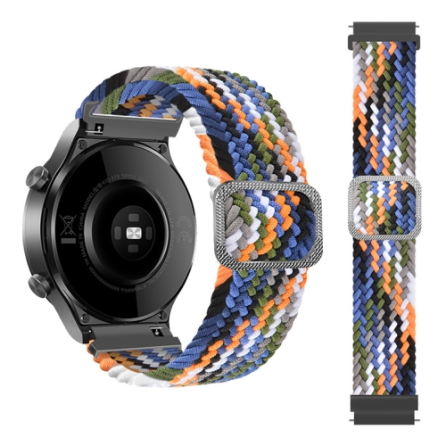 

For Samsung Galaxy Watch 3 45mm Adjustable Nylon Braided Elasticity Watch Band(Colorful Denim)