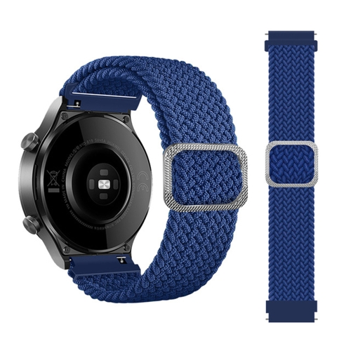 Cinturino per orologio elastico intrecciato in nylon regolabile universale  da 20 mm (blu)