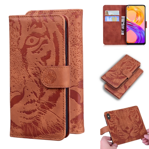 

For OPPO Realme 8 / Realme 8 Pro Tiger Embossing Pattern Horizontal Flip Leather Case with Holder & Card Slots & Wallet(Brown)