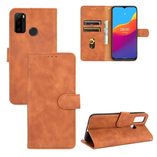 

For Ulefone Note 10 Solid Color Skin Feel Magnetic Buckle Horizontal Flip Calf Texture PU Leather Case with Holder & Card Slots & Wallet(Brown)