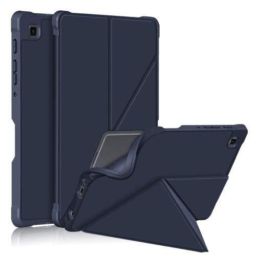 

For Samsung Galaxy Tab A7 Lite 8.7 T220 / T225 Cloth Texture Multi-folding Horizontal Flip PU Leather Shockproof Case with Holder(Dark Blue)