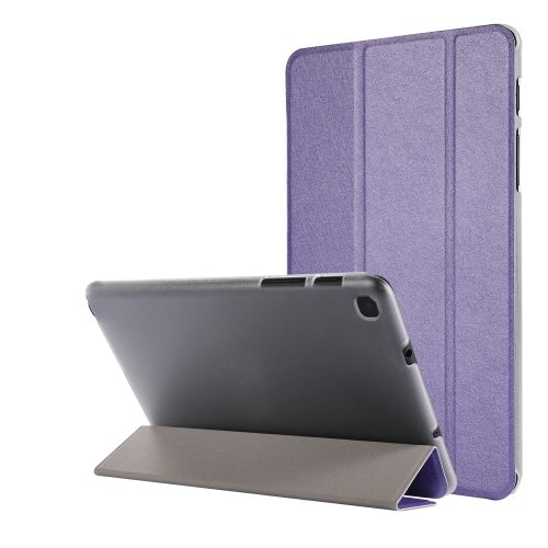 

Silk Texture Three-fold Horizontal Flip Leather Case with Holder For Samsung Galaxy Tab A7 Lite 8.7 T220 / T225(Purple)