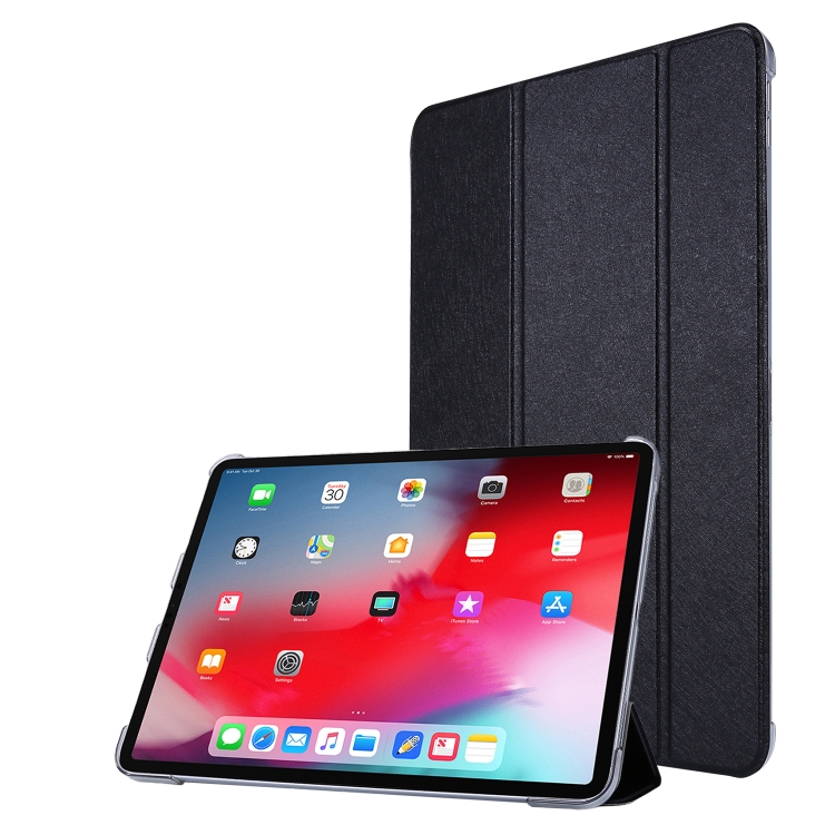 

Silk Texture Three-fold Horizontal Flip Leather Tablet Case with Holder & Pen Slot For iPad Pro 12.9 (2021)(Black)