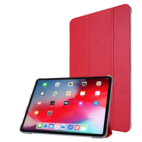 

Silk Texture Three-fold Horizontal Flip Leather Tablet Case with Holder & Pen Slot For iPad Pro 12.9 (2021)(Red)