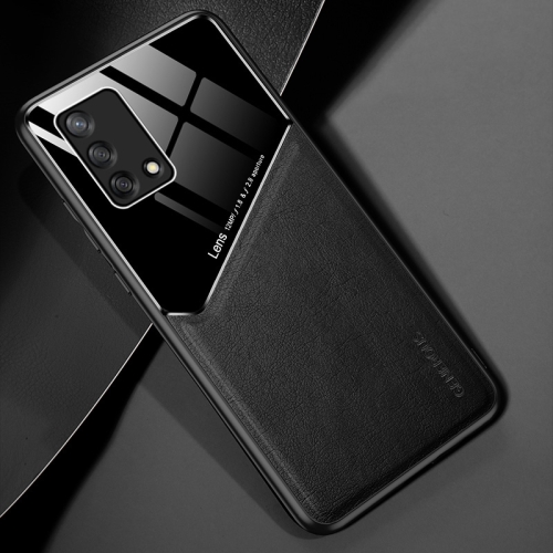 

For OPPO A74 4G All-inclusive Leather + Organic Glass Protective Case with Metal Iron Sheet(Black)