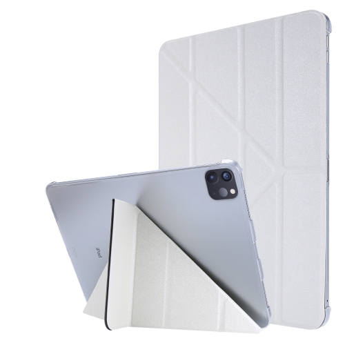 

Silk Texture Horizontal Deformation Flip Leather Tablet Case with Holder For iPad Pro 12.9 2021(White)