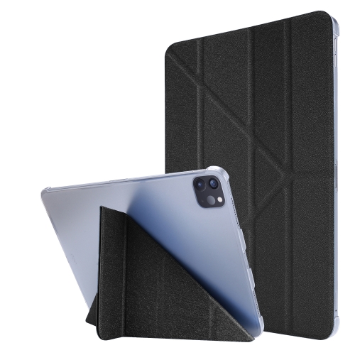 

Silk Texture Horizontal Deformation Flip Leather Tablet Case with Holder For iPad Pro 12.9 2021(Black)