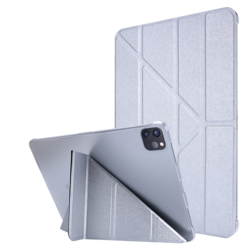 

Silk Texture Horizontal Deformation Flip Leather Tablet Case with Holder For iPad Pro 11 2021(Silver)