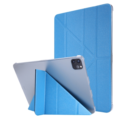 

Silk Texture Horizontal Deformation Flip Leather Tablet Case with Holder For iPad Pro 11 2021(Light Blue)