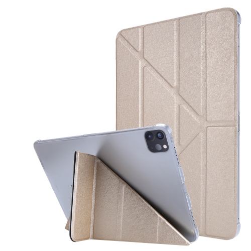 

Silk Texture Horizontal Deformation Flip Leather Tablet Case with Holder For iPad Pro 11 2021(Gold)