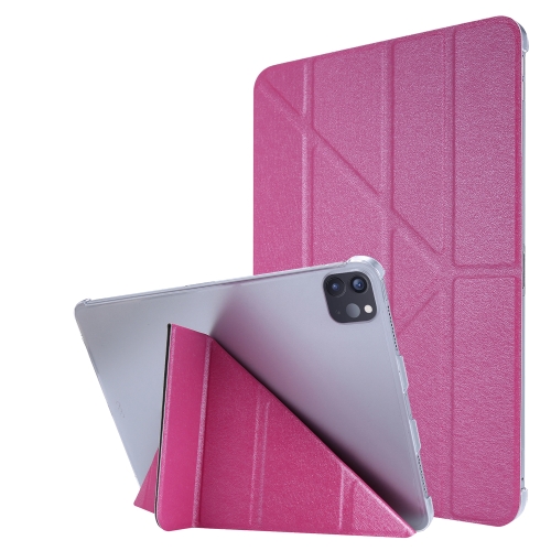 

Silk Texture Horizontal Deformation Flip Leather Tablet Case with Holder For iPad Pro 11 2021(Rose Red)