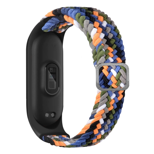 

For Xiaomi Mi Band 6 / 5 / 4 / 3 Adjustable Nylon Braided Elasticity Watch Band(Colorful Denim)