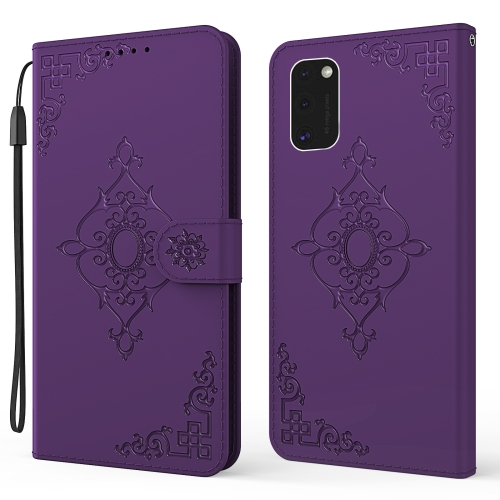 

For Samsung Galaxy S21 5G Embossed Fortune Flower Pattern Horizontal Flip Leather Case with Holder & Card Slot & Wallet & Lanyard(Purple)