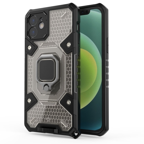 

For iPhone 12 Space PC+TPU Ring Holder Protective Case(Silver)