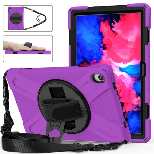 

For Lenovo Tab P11 TB-J606F / Pad 11 Plus 2021 Shockproof Colorful Silicone + PC Protective Case with Holder & Hand Strap & Shoulder Strap(Purple)