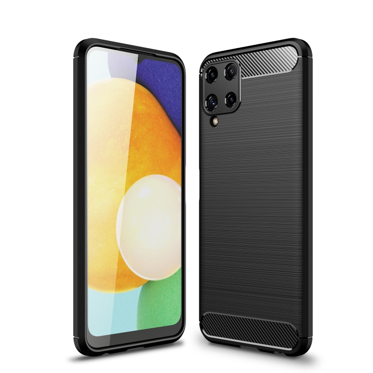 

For Samsung Galaxy A22 4G Brushed Texture Carbon Fiber TPU Case(Black)