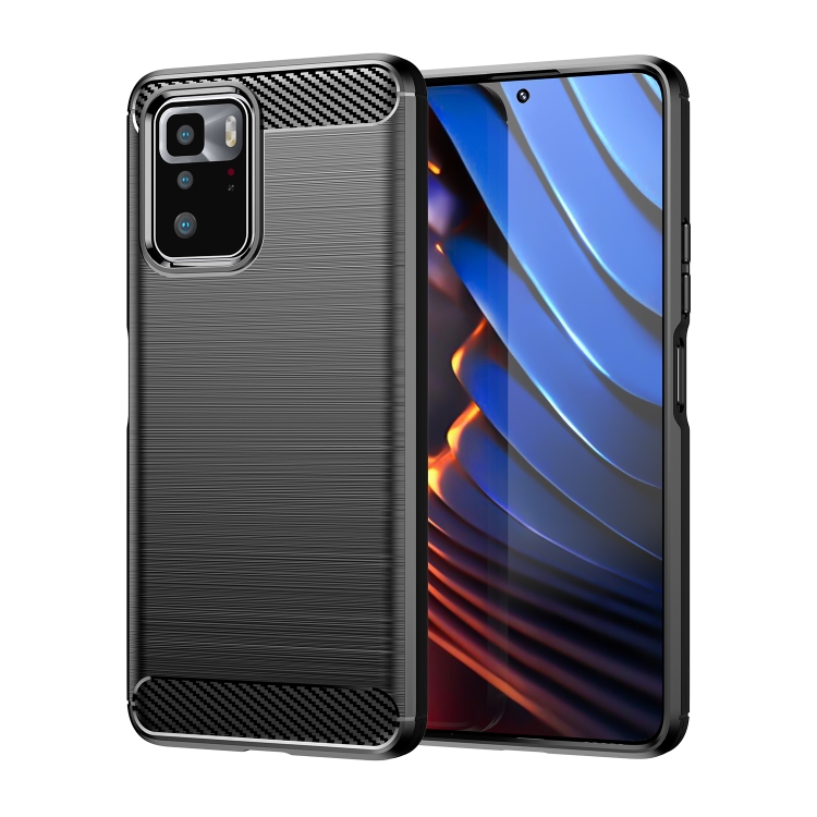 

For Xiaomi Redmi Note 10 Pro 5G Brushed Texture Carbon Fiber TPU Case(Black)
