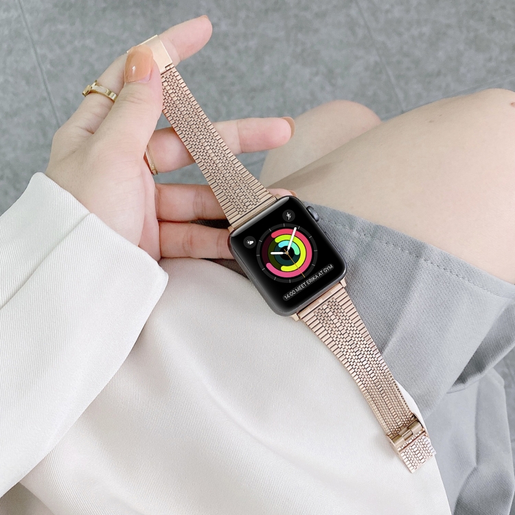 Double Lines Steel Watch Band For Apple Watch Series 45mm