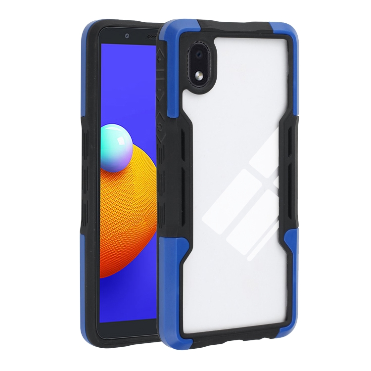 

For Samsung Galaxy A01 Core TPU + PC + Acrylic 3 in 1 Shockproof Protective Case(Blue)