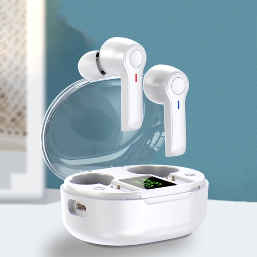 

HDW-R22 IPX67 Waterproof Heavy Bass Touch Bluetooth Earphone with Magnetic Charging Box & Three-screen Battery Display(White)