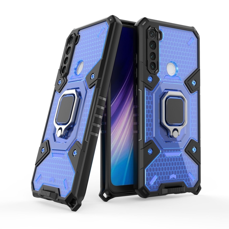 

For Xiaomi Redmi Note 8 Space PC+TPU Ring Holder Protective Case(Blue)