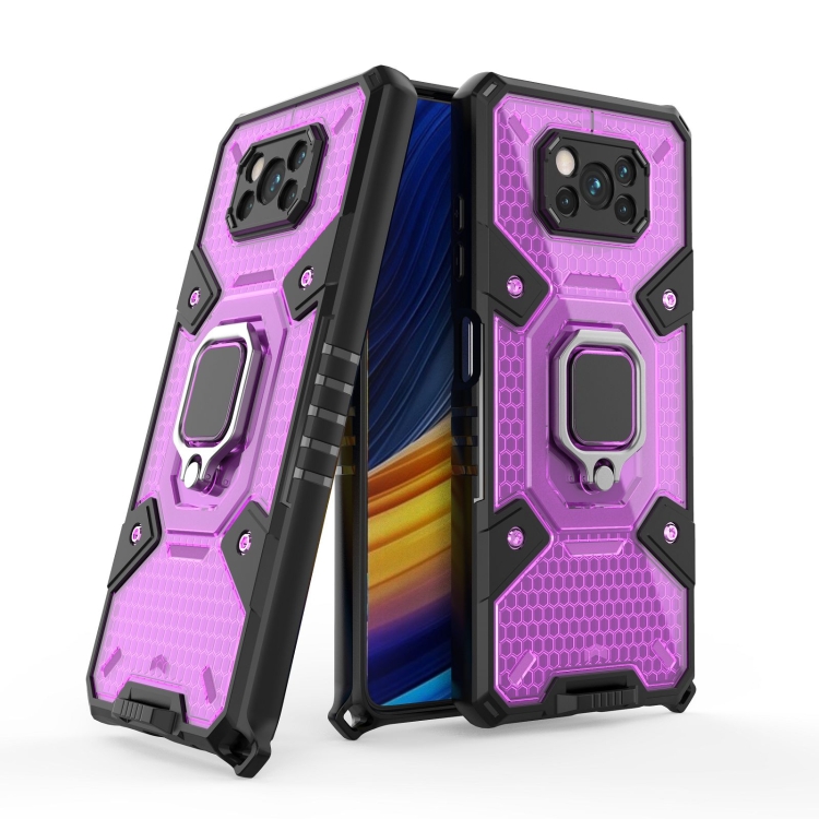 

For Xiaomi Poco X3 NFC Space PC+TPU Ring Holder Protective Case(Purple)