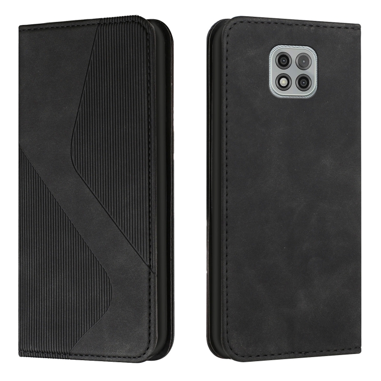 

For Motorola Moto G Power 2021 Skin Feel Magnetic S-type Solid Color Horizontal Flip Leather Case with Holder & Card Slot & Wallet(Black)
